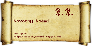 Novotny Noémi névjegykártya